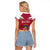 Personalized Latvia Raglan Cropped T Shirt Latvijas Republika Folk Pattern