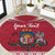 Personalized Latvia Round Carpet Latvijas Republika Folk Pattern