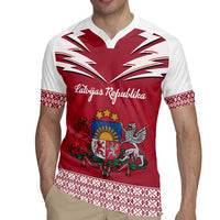 Personalized Latvia Rugby Jersey Latvijas Republika Folk Pattern
