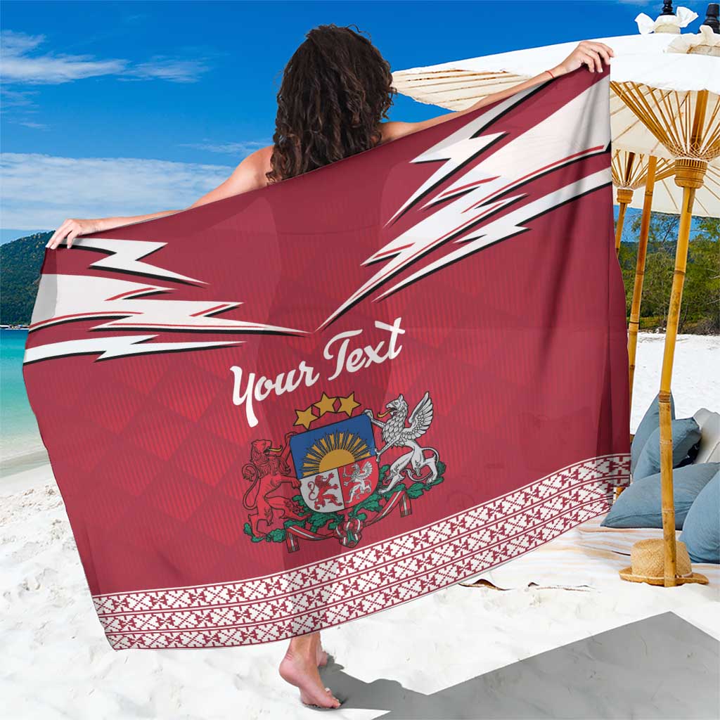 Personalized Latvia Sarong Latvijas Republika Folk Pattern