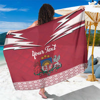 Personalized Latvia Sarong Latvijas Republika Folk Pattern
