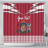 Personalized Latvia Shower Curtain Latvijas Republika Folk Pattern