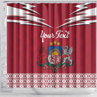 Personalized Latvia Shower Curtain Latvijas Republika Folk Pattern