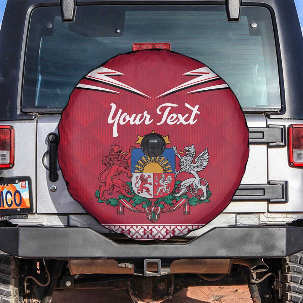 Personalized Latvia Spare Tire Cover Latvijas Republika Folk Pattern