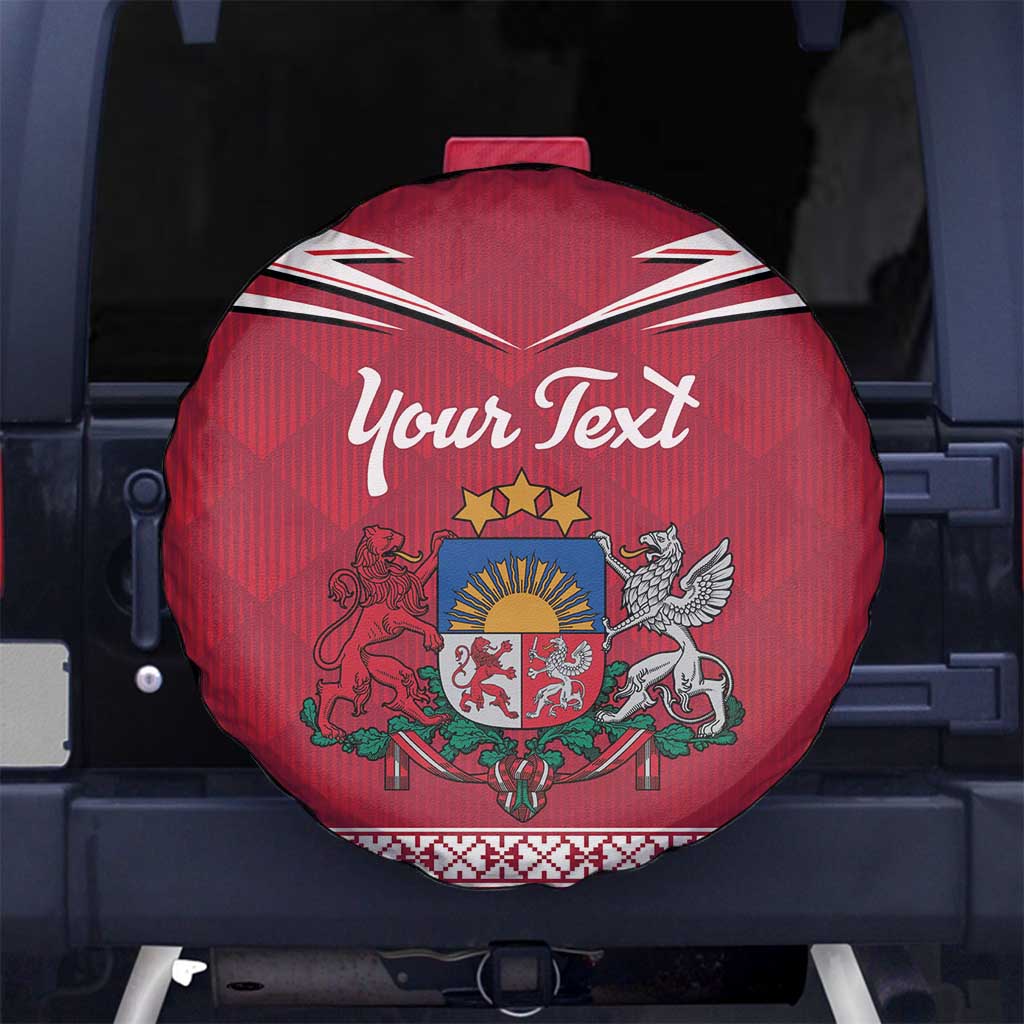 Personalized Latvia Spare Tire Cover Latvijas Republika Folk Pattern