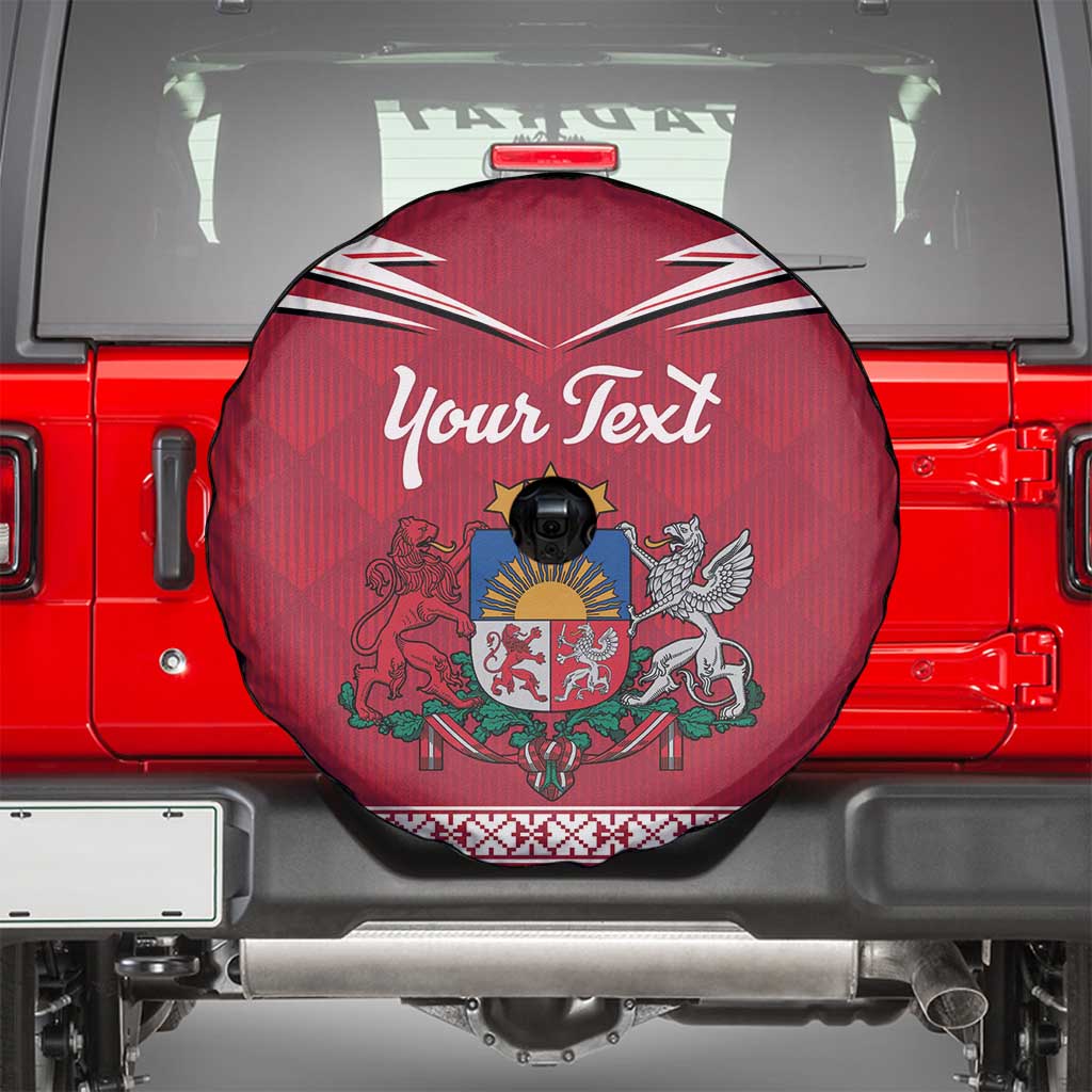 Personalized Latvia Spare Tire Cover Latvijas Republika Folk Pattern