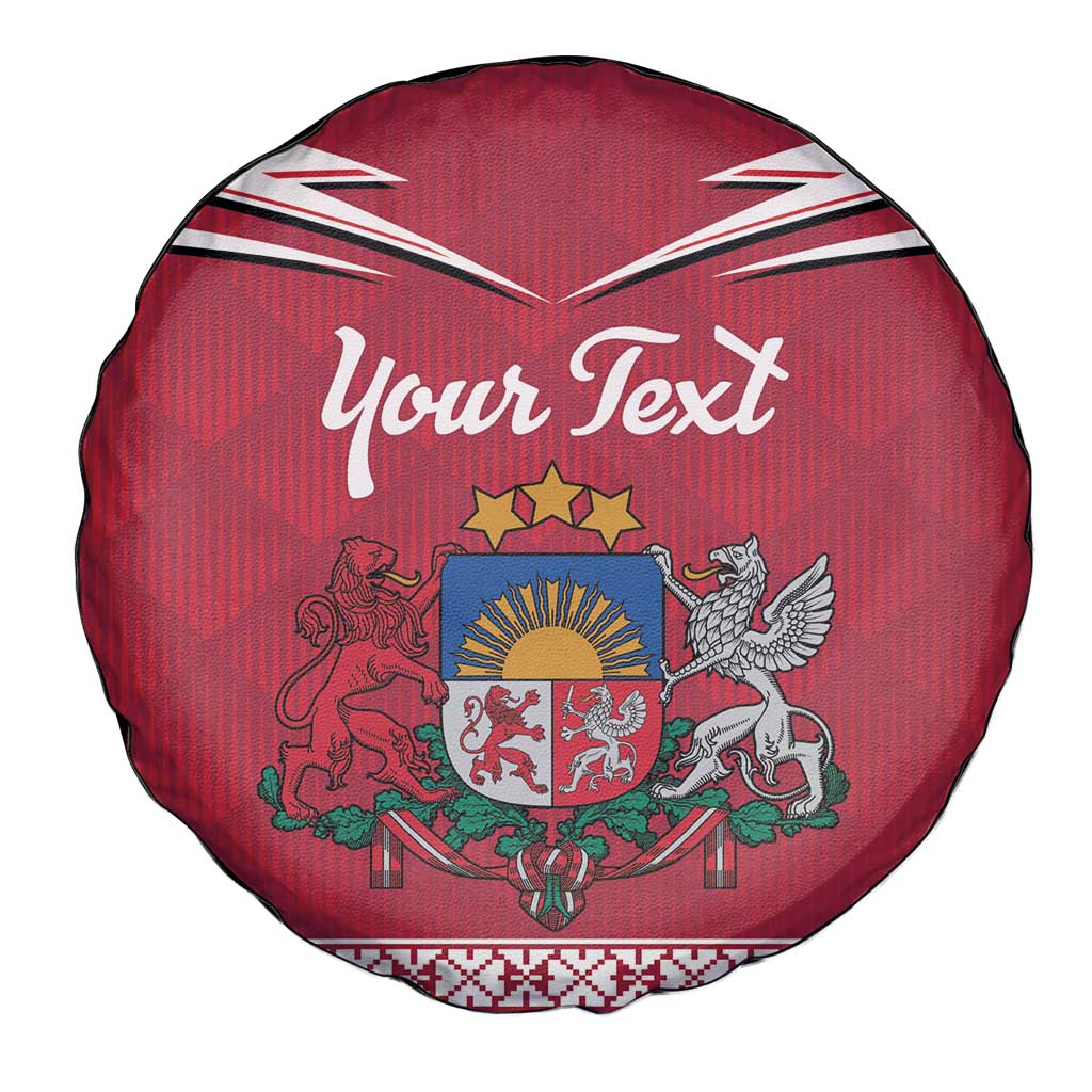 Personalized Latvia Spare Tire Cover Latvijas Republika Folk Pattern