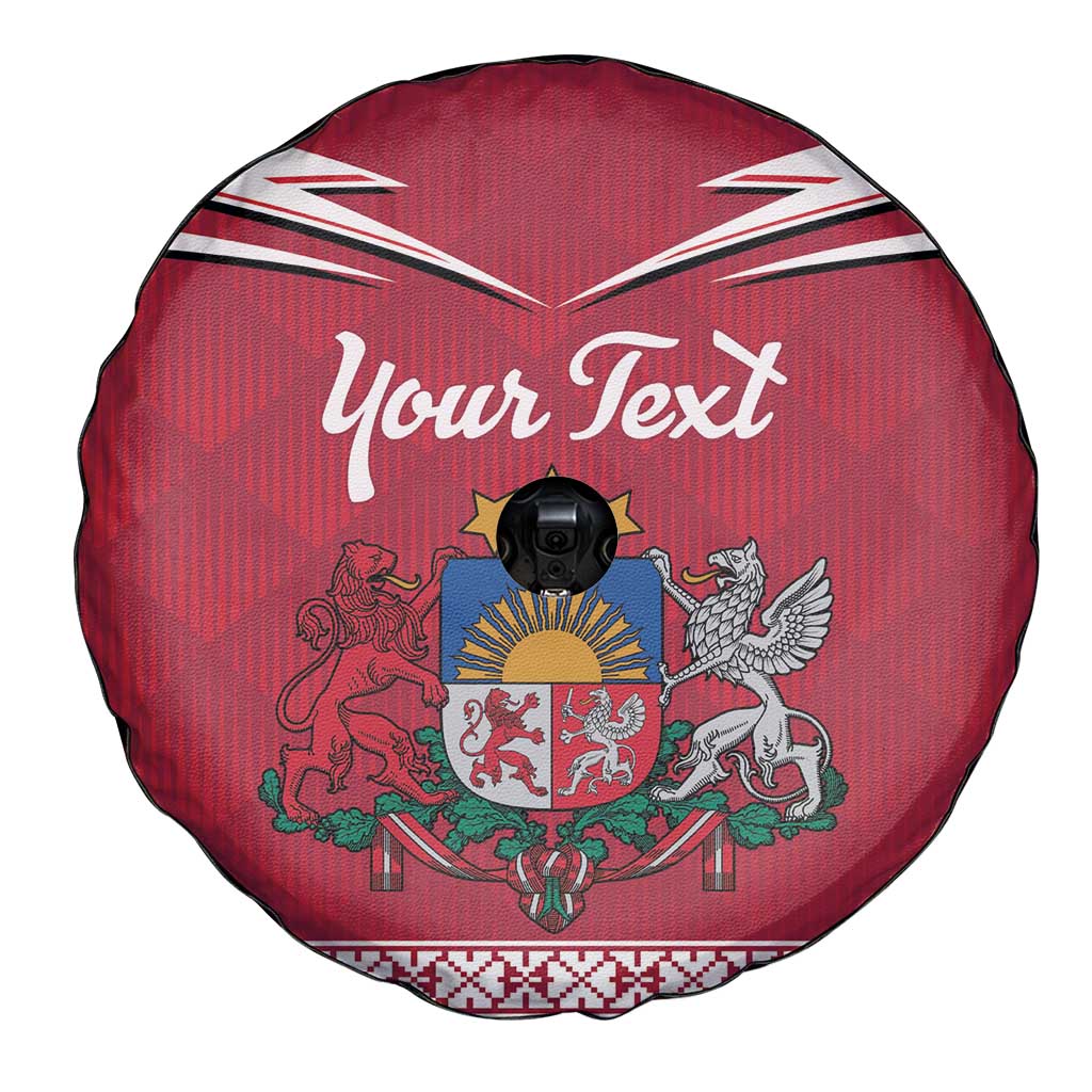 Personalized Latvia Spare Tire Cover Latvijas Republika Folk Pattern