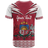 Personalized Latvia T Shirt Latvijas Republika Folk Pattern