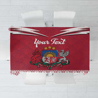 Personalized Latvia Tablecloth Latvijas Republika Folk Pattern