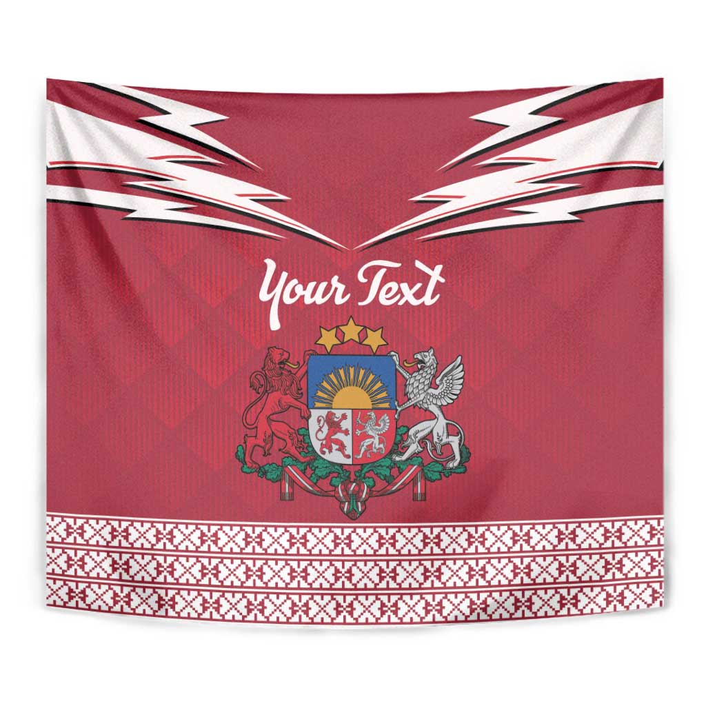 Personalized Latvia Tapestry Latvijas Republika Folk Pattern