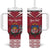 Personalized Latvia Tumbler With Handle Latvijas Republika Folk Pattern