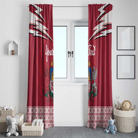 Personalized Latvia Window Curtain Latvijas Republika Folk Pattern