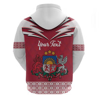 Personalized Latvia Zip Hoodie Latvijas Republika Folk Pattern
