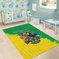 Brazil Coat Of Arms Area Rug With Flag Style - Wonder Print Shop