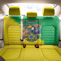 Brazil Coat Of Arms Back Car Seat Cover With Flag Style - Wonder Print Shop