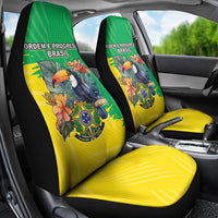 Brazil Coat Of Arms Car Seat Cover With Flag Style - Wonder Print Shop
