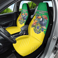 Brazil Coat Of Arms Car Seat Cover With Flag Style - Wonder Print Shop