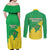 Brazil Coat Of Arms Couples Matching Off Shoulder Maxi Dress and Long Sleeve Button Shirt With Flag Style - Wonder Print Shop