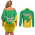 Brazil Coat Of Arms Couples Matching Off Shoulder Short Dress and Long Sleeve Button Shirt With Flag Style - Wonder Print Shop