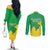 Brazil Coat Of Arms Couples Matching Off The Shoulder Long Sleeve Dress and Long Sleeve Button Shirt With Flag Style