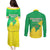 Brazil Coat Of Arms Couples Matching Puletasi and Long Sleeve Button Shirt With Flag Style - Wonder Print Shop