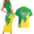 Brazil Coat Of Arms Couples Matching Short Sleeve Bodycon Dress and Hawaiian Shirt With Flag Style - Wonder Print Shop