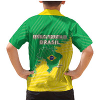 Brazil Coat Of Arms Family Matching Mermaid Dress and Hawaiian Shirt With Flag Style - Wonder Print Shop