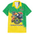 Brazil Coat Of Arms Family Matching Off The Shoulder Long Sleeve Dress and Hawaiian Shirt With Flag Style - Wonder Print Shop