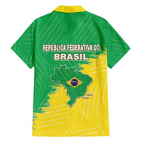 Brazil Coat Of Arms Family Matching Off The Shoulder Long Sleeve Dress and Hawaiian Shirt With Flag Style - Wonder Print Shop