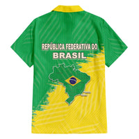 Brazil Coat Of Arms Family Matching Off Shoulder Maxi Dress and Hawaiian Shirt With Flag Style - Wonder Print Shop