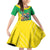 Brazil Coat Of Arms Family Matching Off Shoulder Short Dress and Hawaiian Shirt With Flag Style - Wonder Print Shop