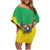 Brazil Coat Of Arms Family Matching Off Shoulder Short Dress and Hawaiian Shirt With Flag Style - Wonder Print Shop