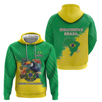 Brazil Coat Of Arms Hoodie With Flag Style - Wonder Print Shop