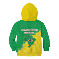 Brazil Coat Of Arms Kid Hoodie With Flag Style - Wonder Print Shop
