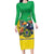 Brazil Coat Of Arms Long Sleeve Bodycon Dress With Flag Style - Wonder Print Shop