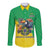 Brazil Coat Of Arms Long Sleeve Button Shirt With Flag Style - Wonder Print Shop