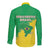 Brazil Coat Of Arms Long Sleeve Button Shirt With Flag Style - Wonder Print Shop