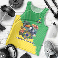 Brazil Coat Of Arms Men Tank Top With Flag Style - Wonder Print Shop