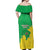 Brazil Coat Of Arms Off Shoulder Maxi Dress With Flag Style - Wonder Print Shop