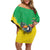 Brazil Coat Of Arms Off Shoulder Short Dress With Flag Style - Wonder Print Shop