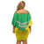Brazil Coat Of Arms Off Shoulder Short Dress With Flag Style - Wonder Print Shop