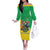 Brazil Coat Of Arms Off The Shoulder Long Sleeve Dress With Flag Style - Wonder Print Shop