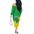 Brazil Coat Of Arms Off The Shoulder Long Sleeve Dress With Flag Style - Wonder Print Shop