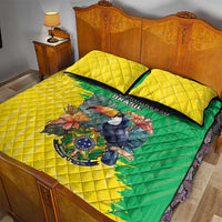 Brazil Coat Of Arms Quilt Bed Set With Flag Style - Wonder Print Shop