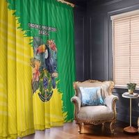 Brazil Coat Of Arms Window Curtain With Flag Style - Wonder Print Shop