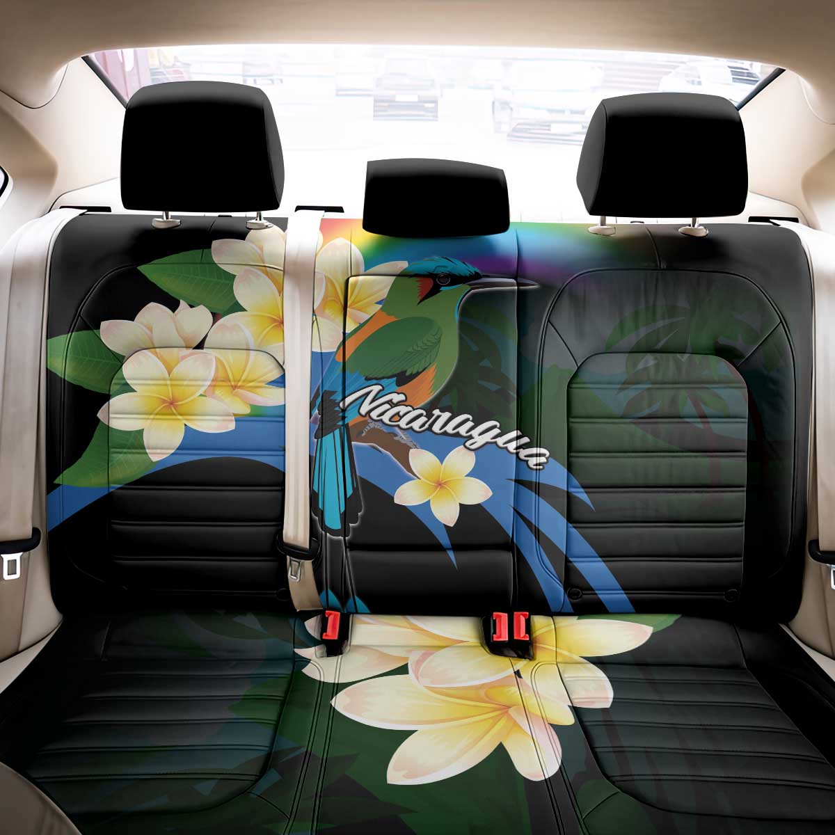 Nicaragua Independence Day Back Car Seat Cover En Dios confiamos - Wonder Print Shop