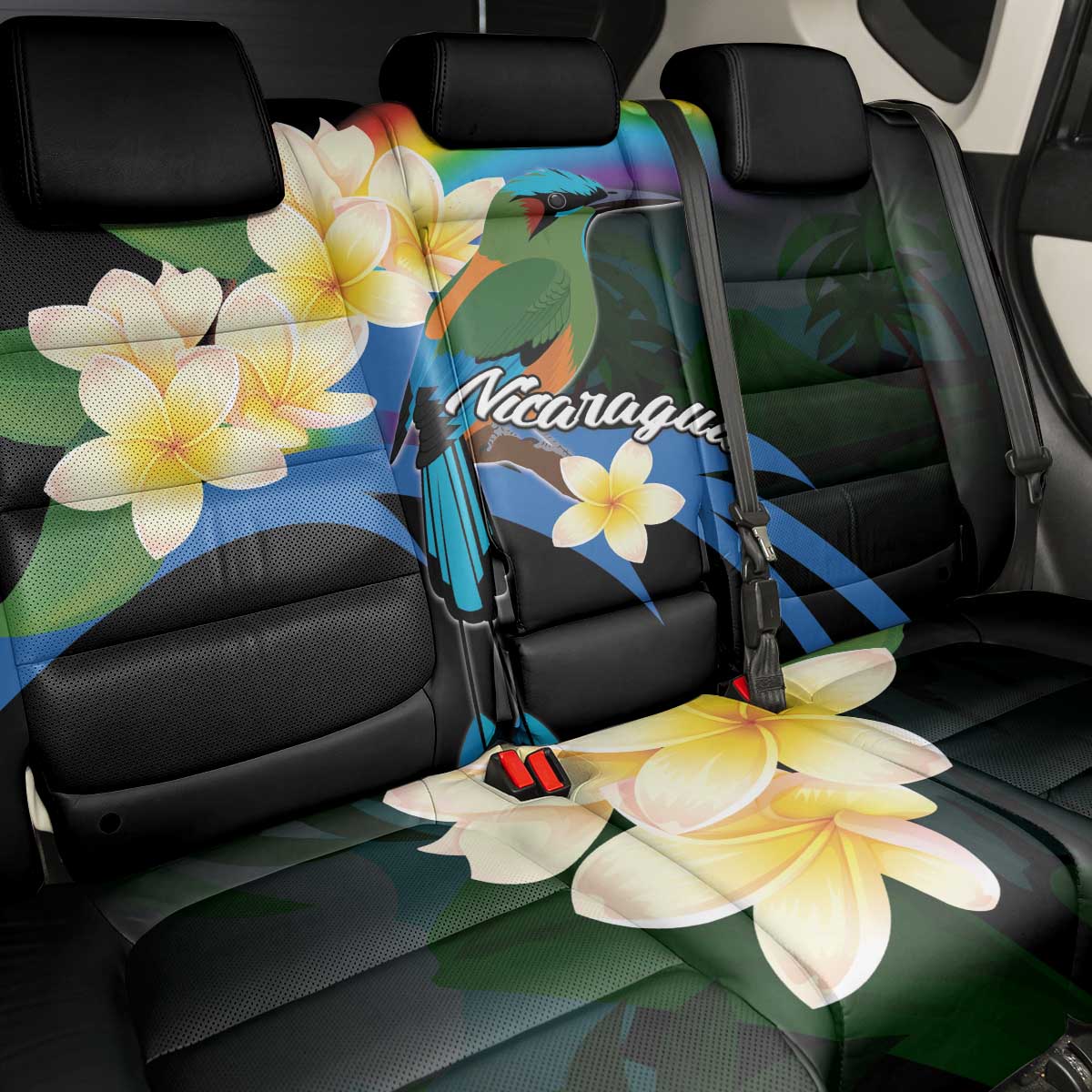 Nicaragua Independence Day Back Car Seat Cover En Dios confiamos - Wonder Print Shop