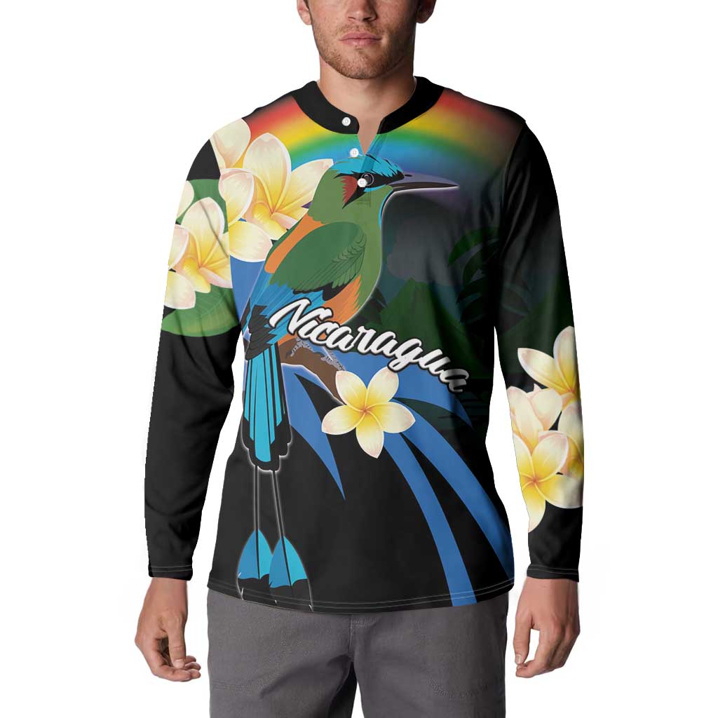 Nicaragua Independence Day Button Sweatshirt En Dios confiamos - Wonder Print Shop