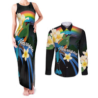 Nicaragua Independence Day Couples Matching Tank Maxi Dress and Long Sleeve Button Shirt En Dios confiamos - Wonder Print Shop